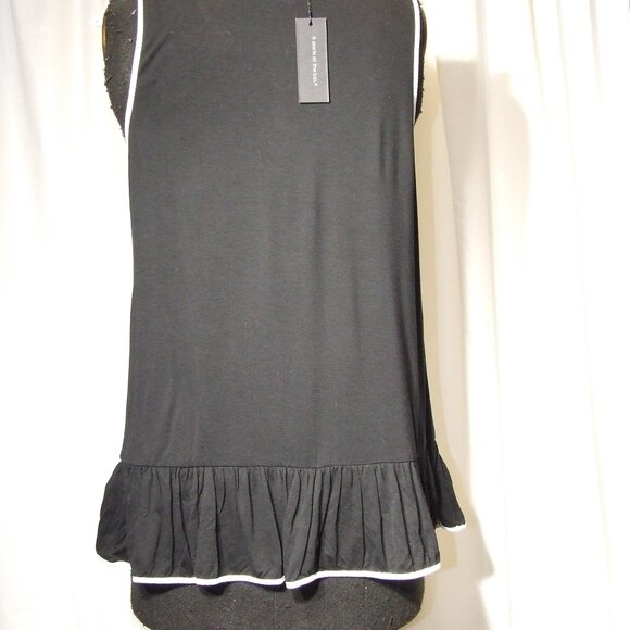Elegant New Cable & Gauge Tank Top with Tags Black & White Frill Bottom XL - Picture 3 of 5